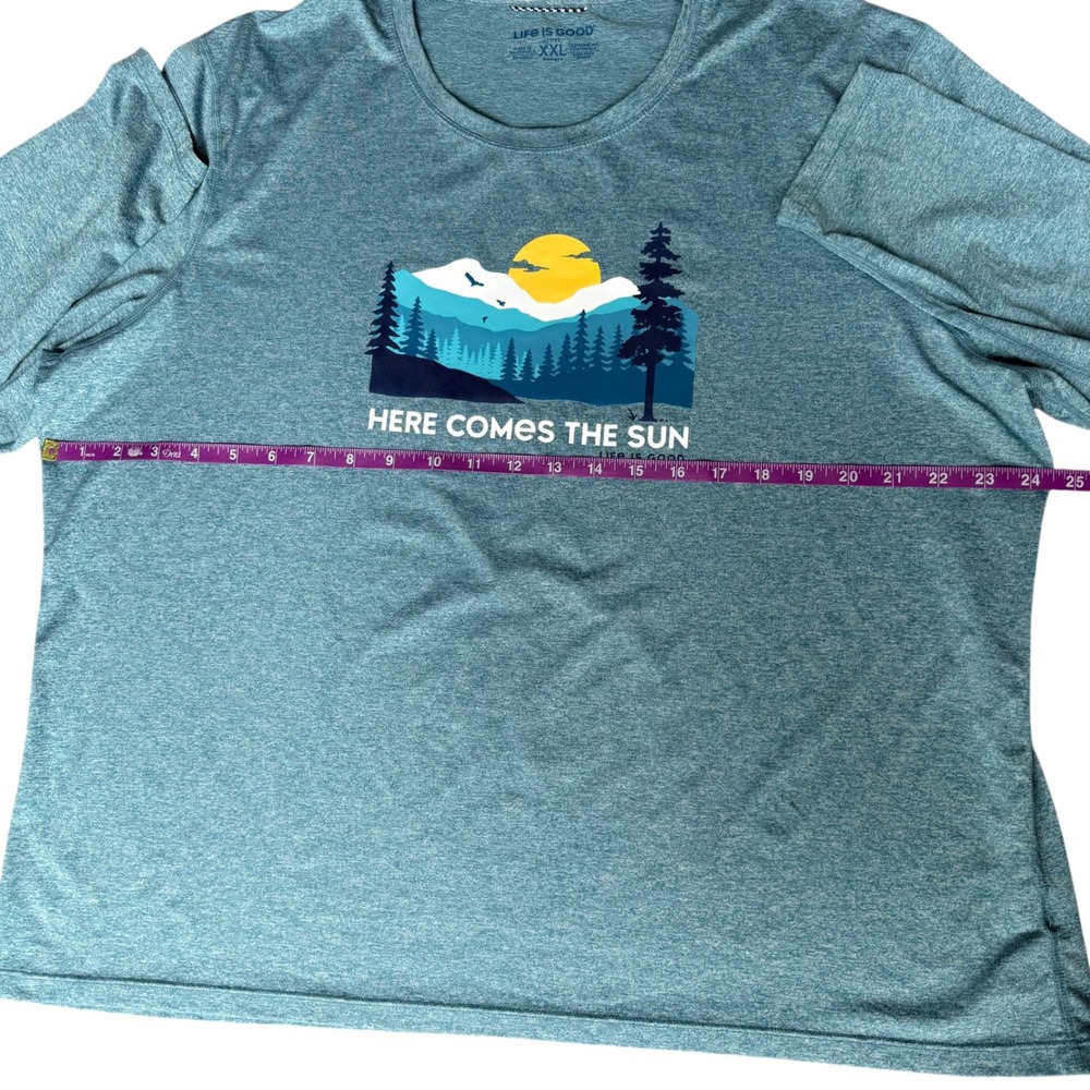 Life is Good XXL Active Long Sleeve Performance Tee Blue Here Comes The Sun - Picture 7 of 9